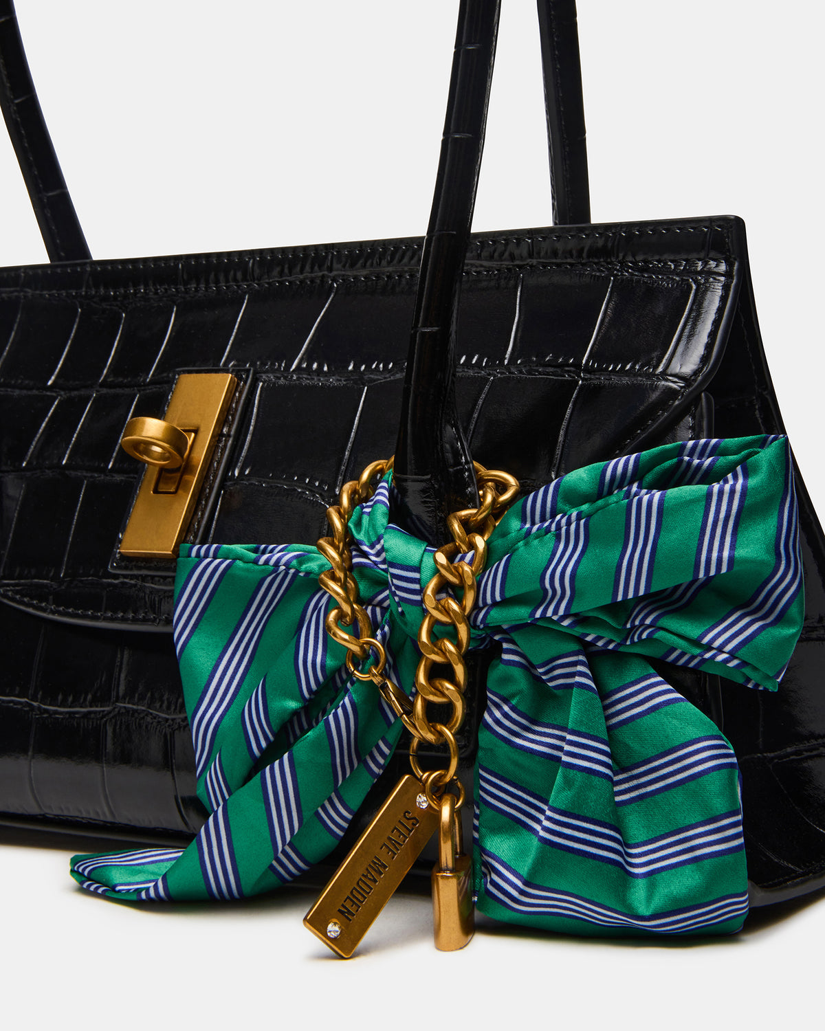 MILAN Bag Black Elongated Menswear-Inspired Shoulder Strap Handbag | Steve Madden for Sale