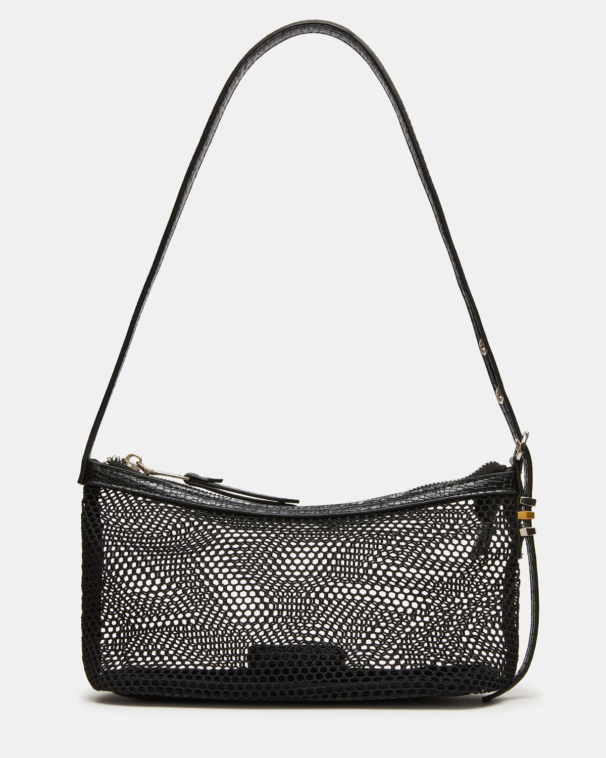 VIXEN Bag Black Shoulder Strap Mesh Structured Bottom Women's Handbag | Steve Madden discount