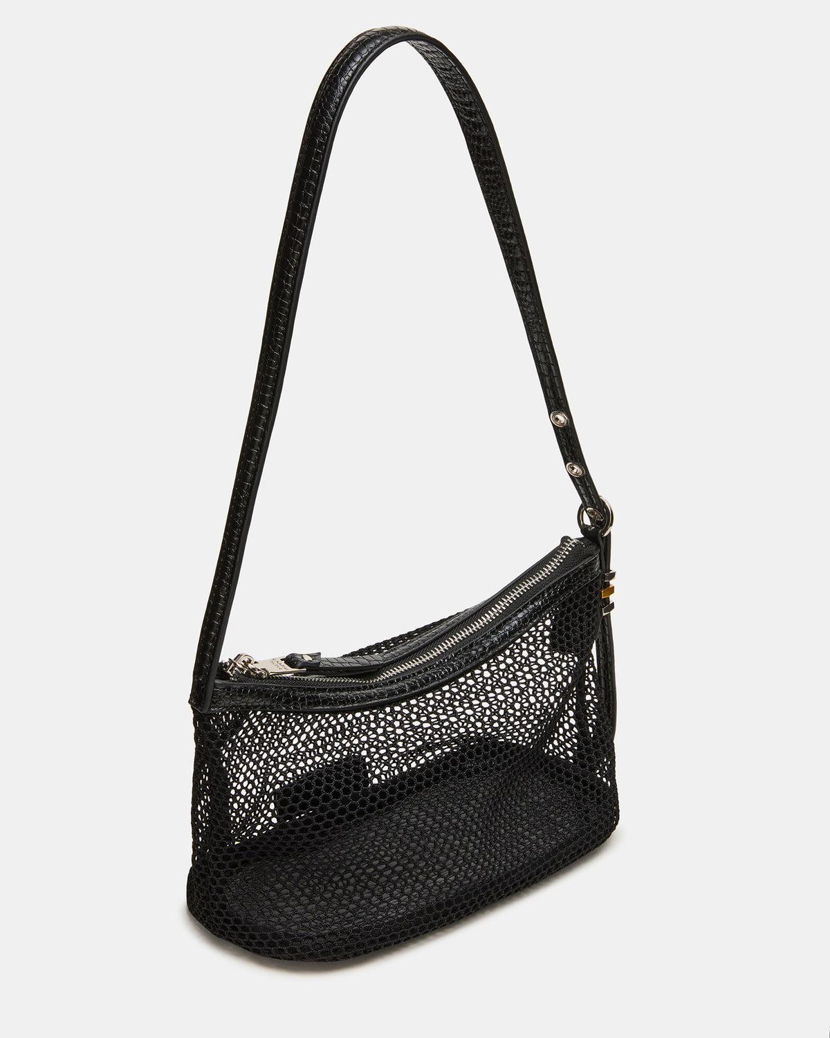 VIXEN Bag Black Shoulder Strap Mesh Structured Bottom Women's Handbag | Steve Madden discount