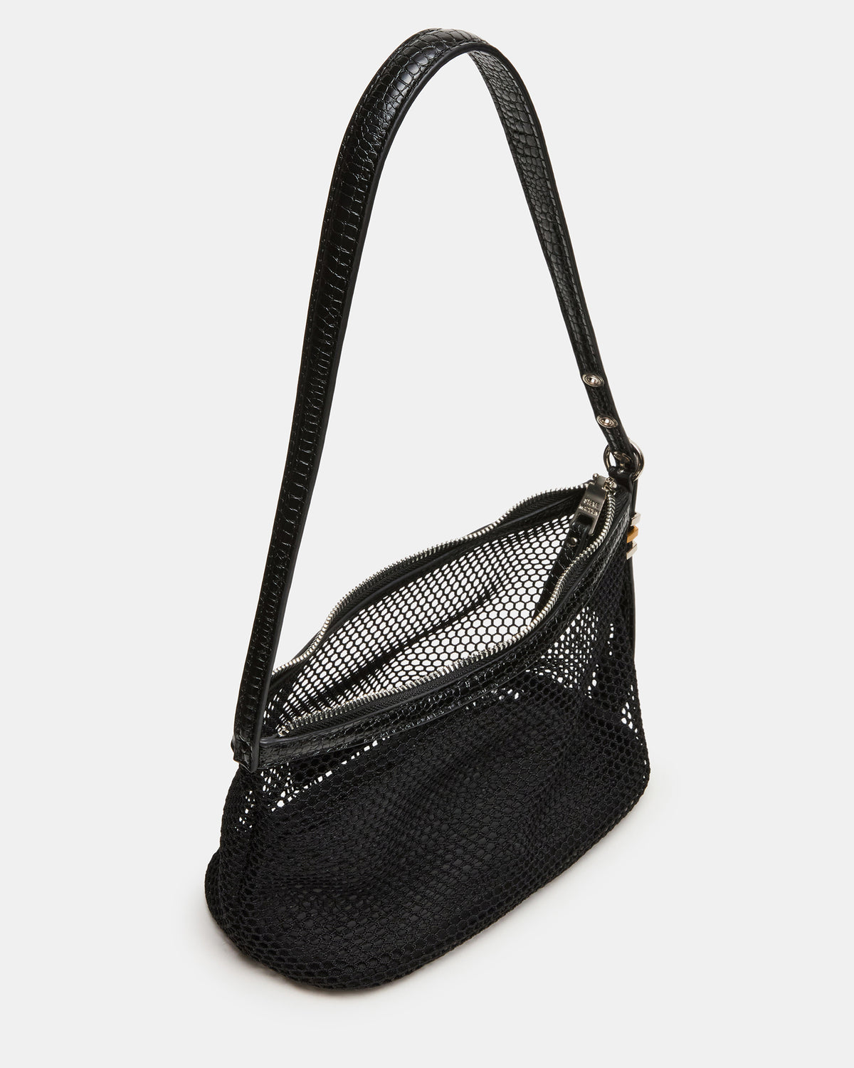 VIXEN Bag Black Shoulder Strap Mesh Structured Bottom Women's Handbag | Steve Madden discount