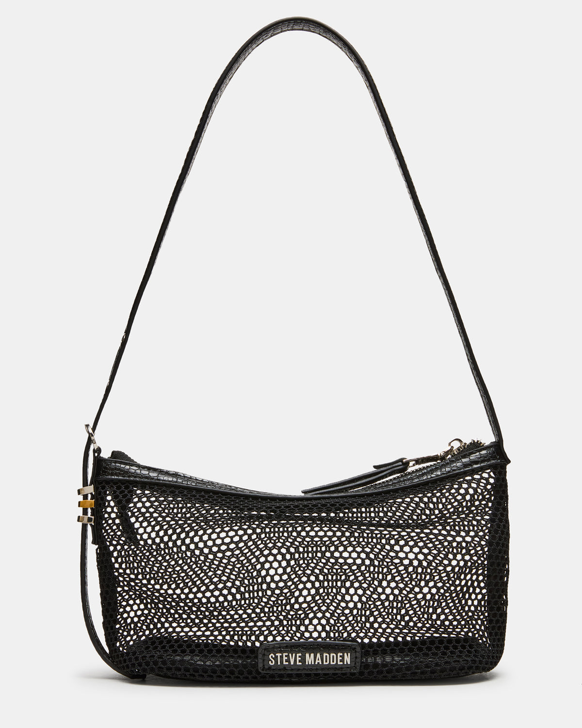VIXEN Bag Black Shoulder Strap Mesh Structured Bottom Women's Handbag | Steve Madden discount