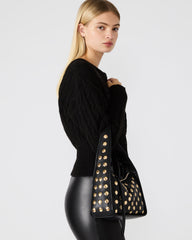 CHEYANN Bag Black Hobo Dome-Studded Shoulder Strap Women's Handbag | Steve Madden online