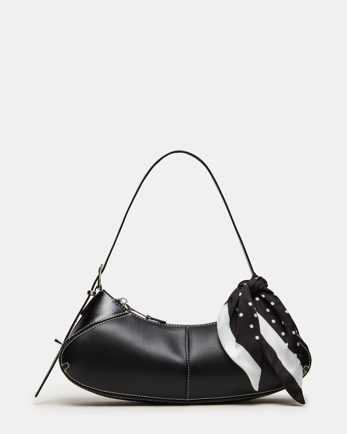 ROXEY Bag Black Crescent-Shaped Top-Zipper Shoulder Strap Handbag | Steve Madden outlet