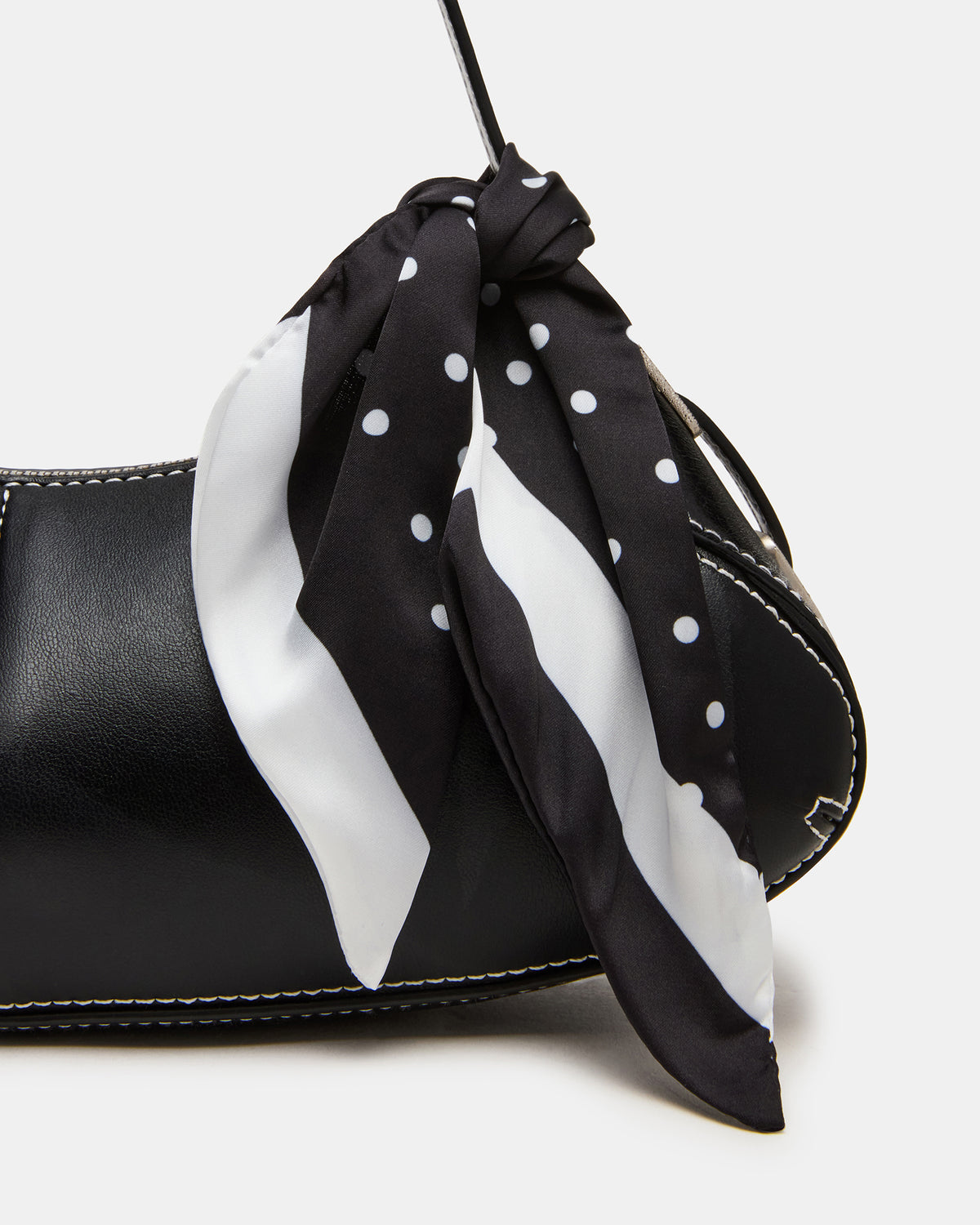 ROXEY Bag Black Crescent-Shaped Top-Zipper Shoulder Strap Handbag | Steve Madden outlet