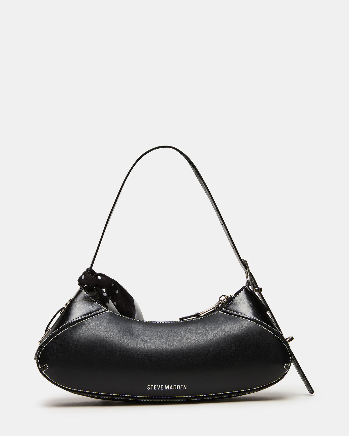 ROXEY Bag Black Crescent-Shaped Top-Zipper Shoulder Strap Handbag | Steve Madden outlet