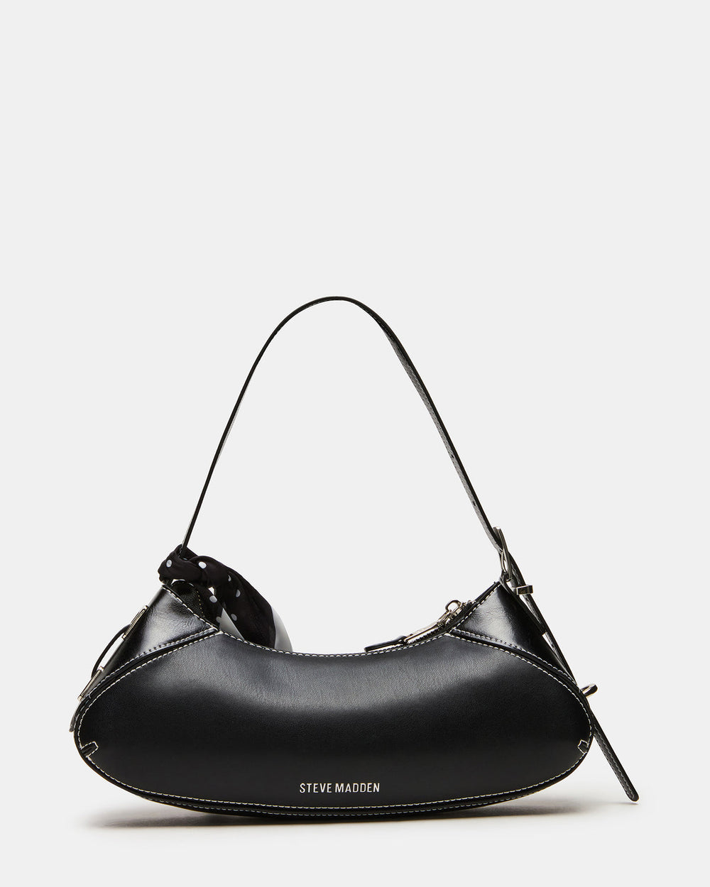 ROXEY Bag Black Crescent-Shaped Top-Zipper Shoulder Strap Handbag | Steve Madden outlet