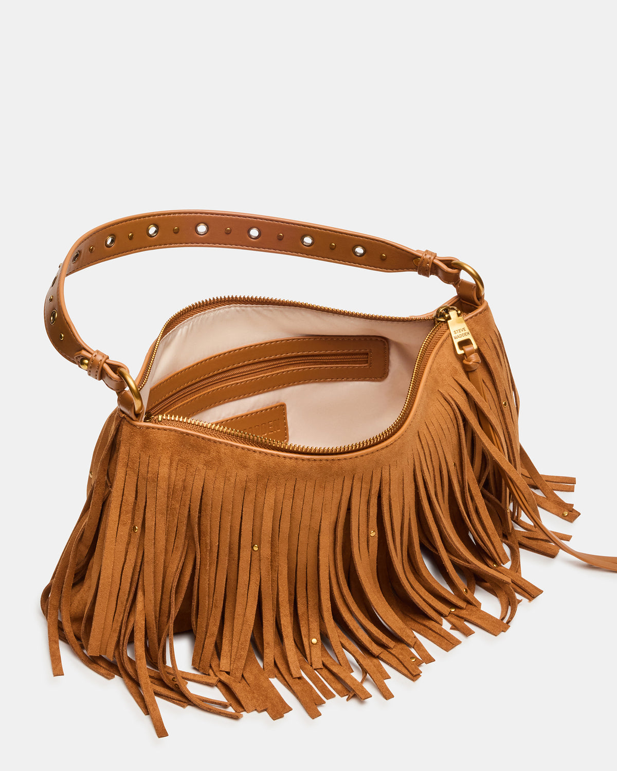 BOHEME Bag Tobacco Shoulder Strap Studded Fringe Handbag | Steve Madden Sale