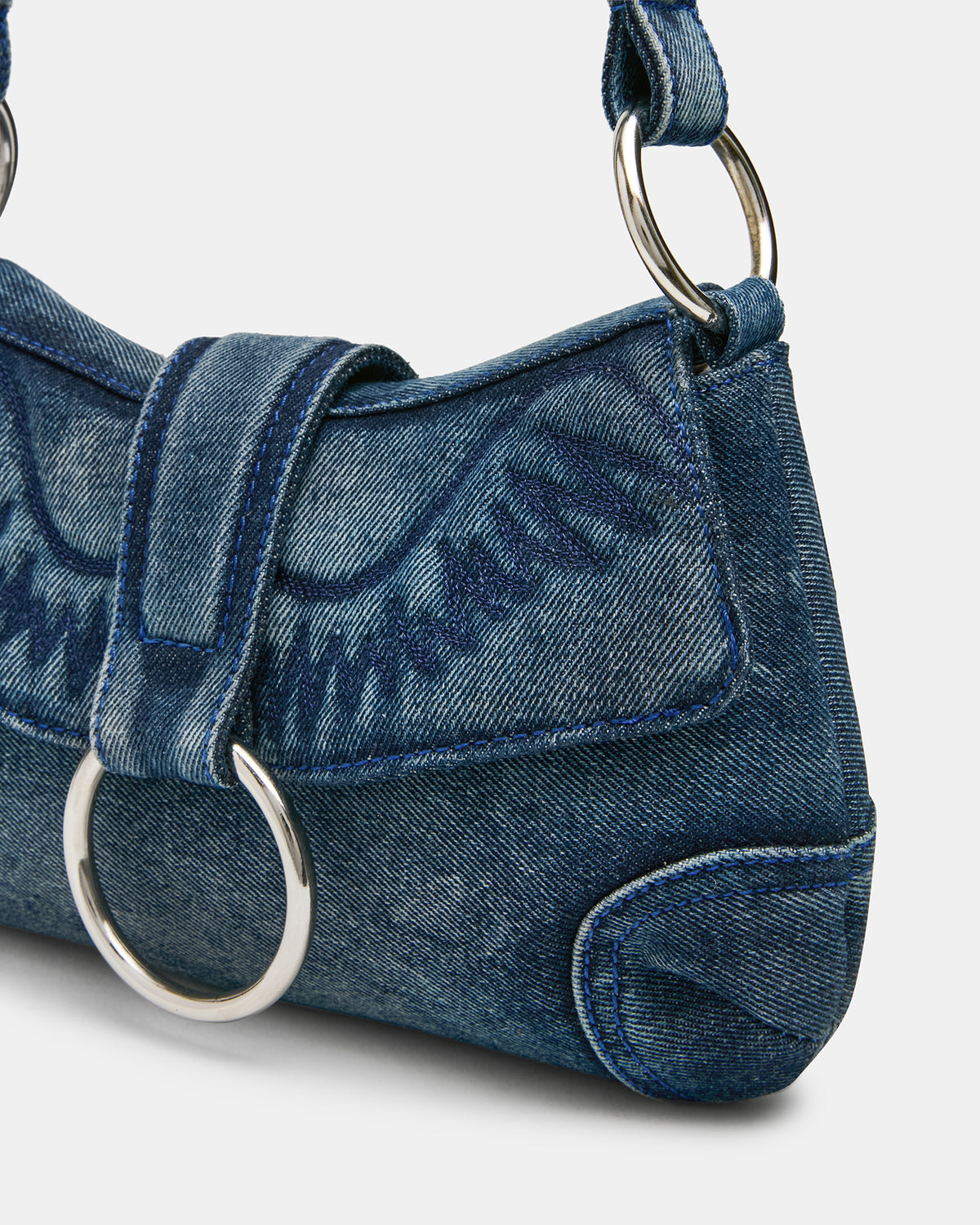 ALBANY Bag Denim/Blue Western-Inspired Denim Shoulder Handbag | Steve Madden on Sale