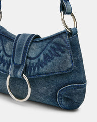 ALBANY Bag Denim/Blue Western-Inspired Denim Shoulder Handbag | Steve Madden on Sale