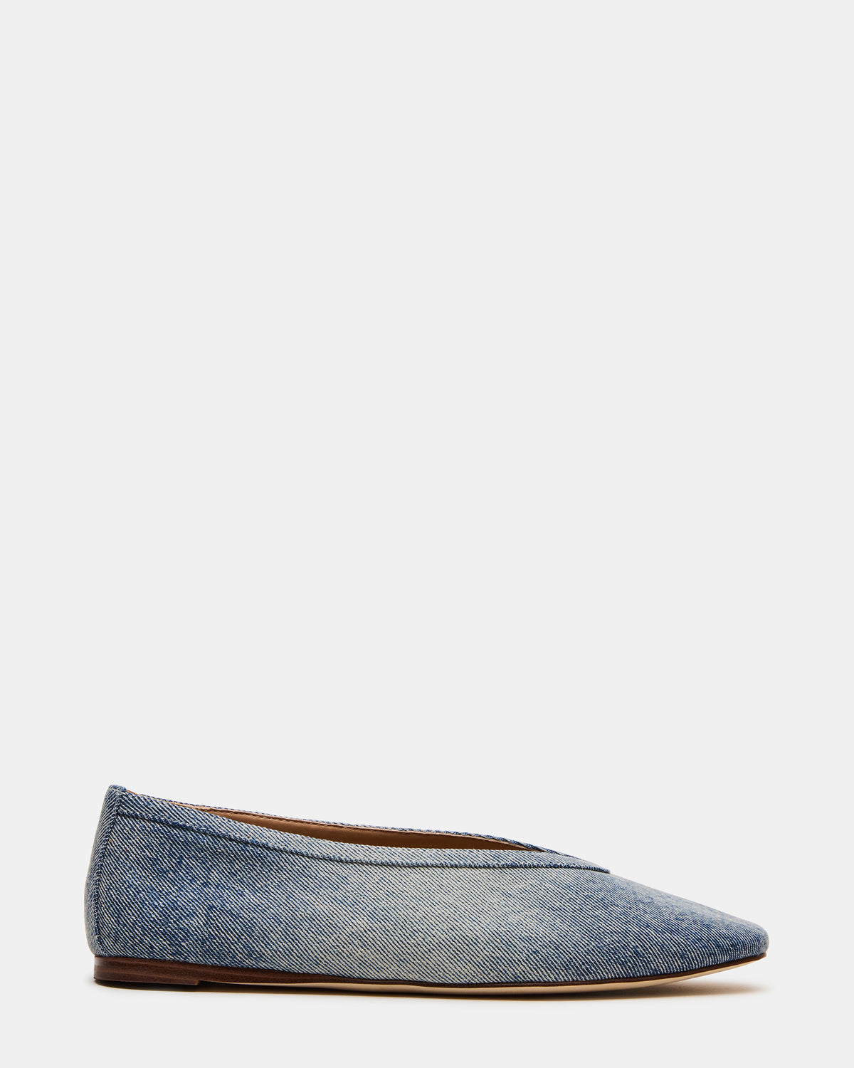 LENI Denim Fabric Square-Toe Ballet Women's Flat | Steve Madden US