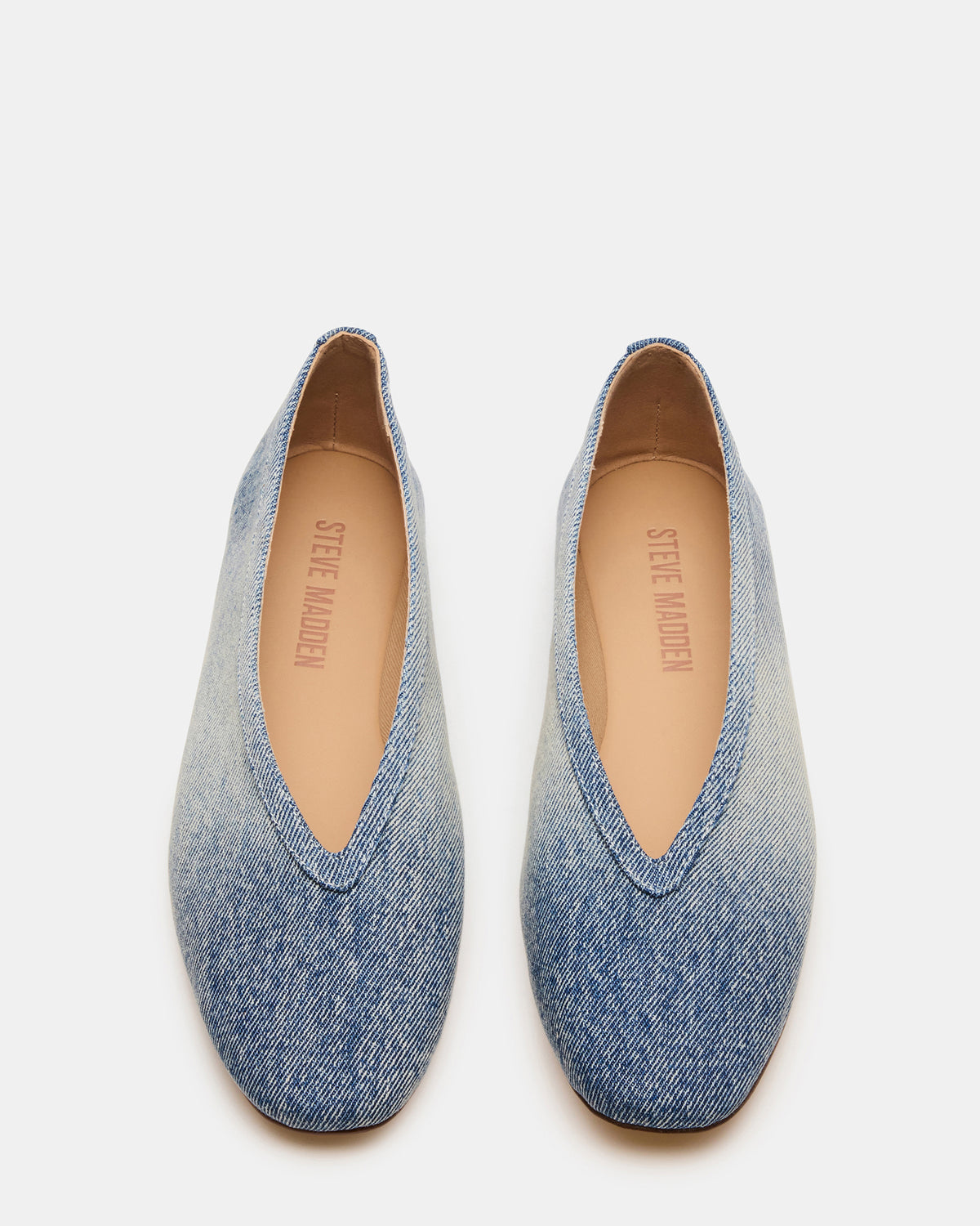 LENI Denim Fabric Square-Toe Ballet Women's Flat | Steve Madden US