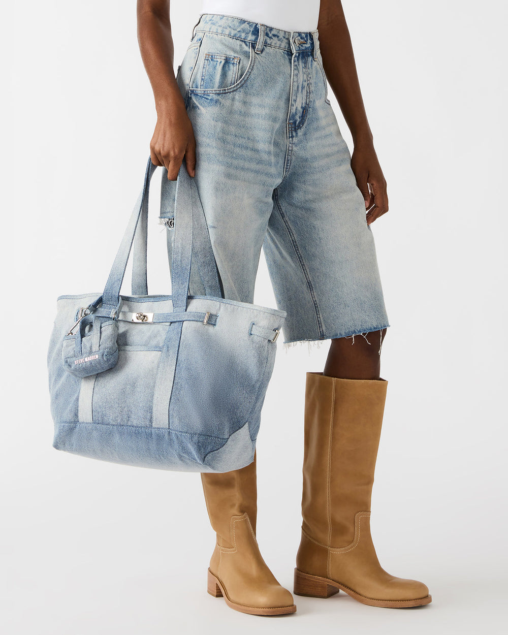 BOAT Bag Denim Shoulder Strap Denim Tote Handbag | Steve Madden Sale