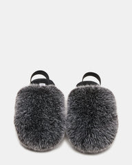 Kids' POOF Grey Slip-On Faux Fur Girls' Flat | Steve Madden near me