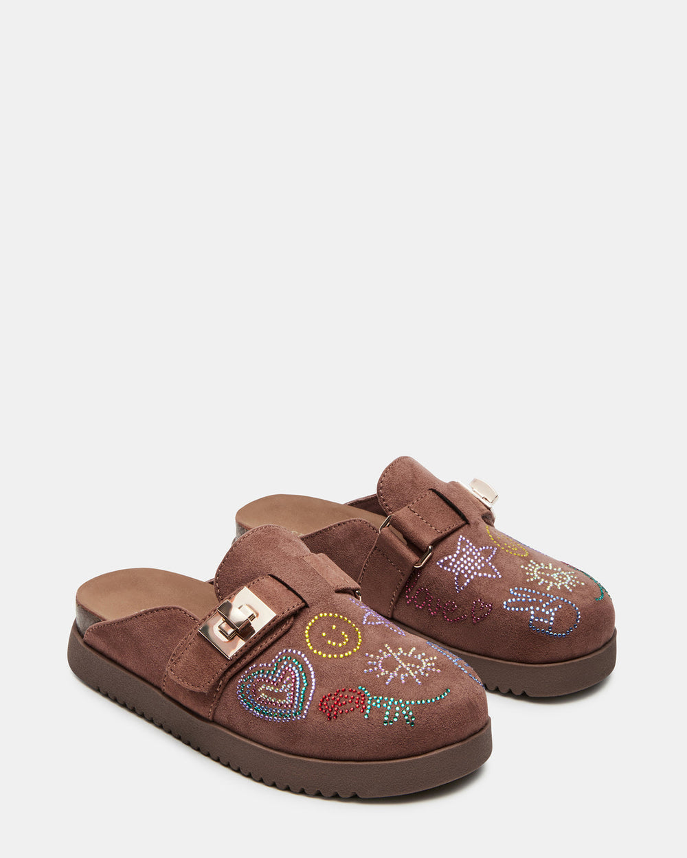 Kids' MONEYY Brown Rhinestones Girls' Slip-On Clog | Steve Madden outlet