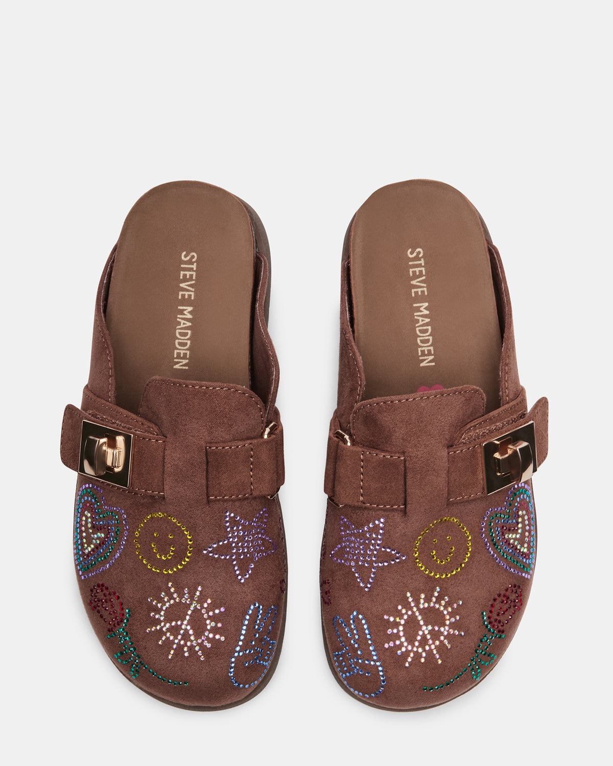 Kids' MONEYY Brown Rhinestones Girls' Slip-On Clog | Steve Madden outlet