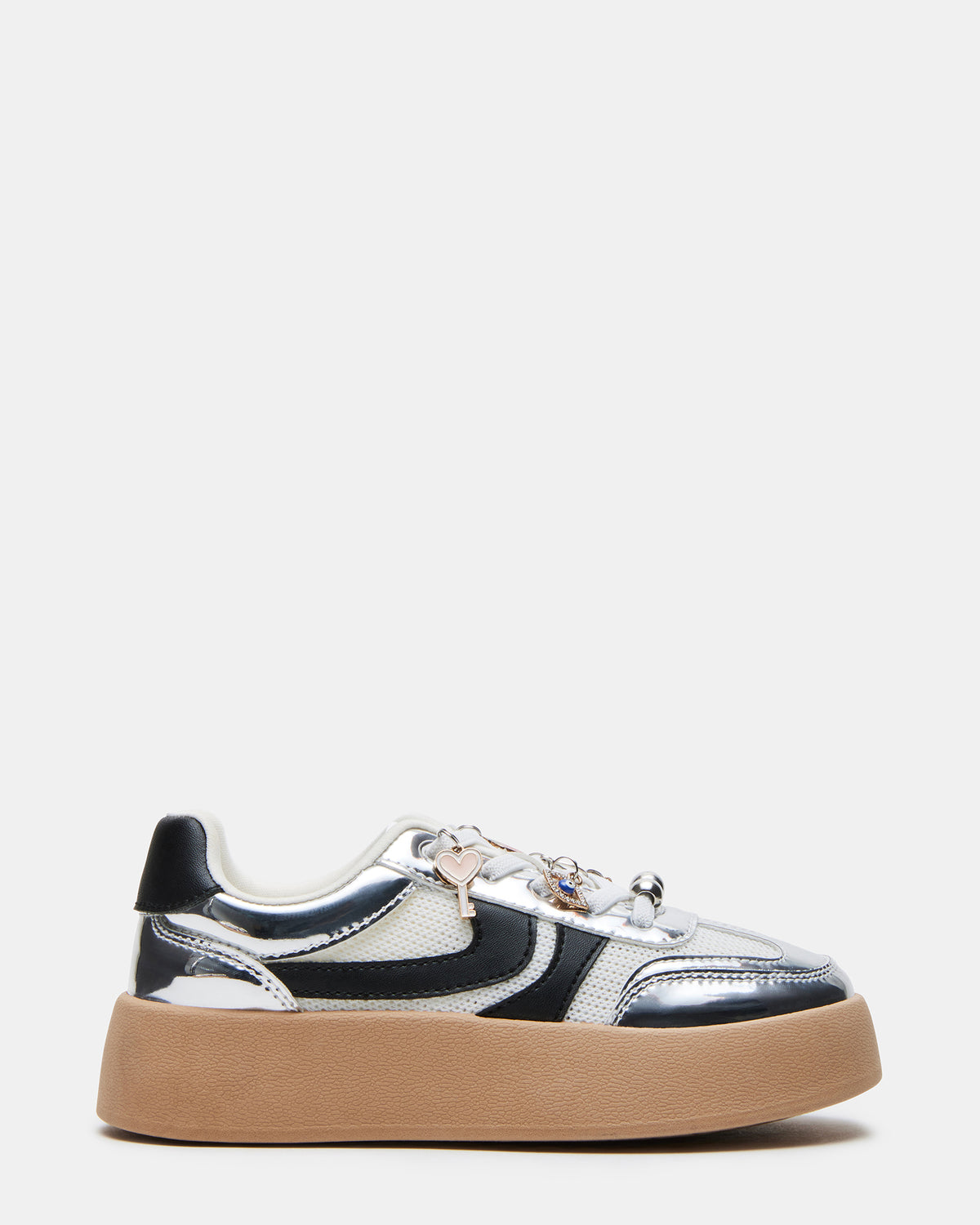 Kids' JERSEY CHARMS Silver Girls' Low-Top Platform Sneaker | Steve Madden online