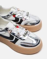 Kids' JERSEY CHARMS Silver Girls' Low-Top Platform Sneaker | Steve Madden online