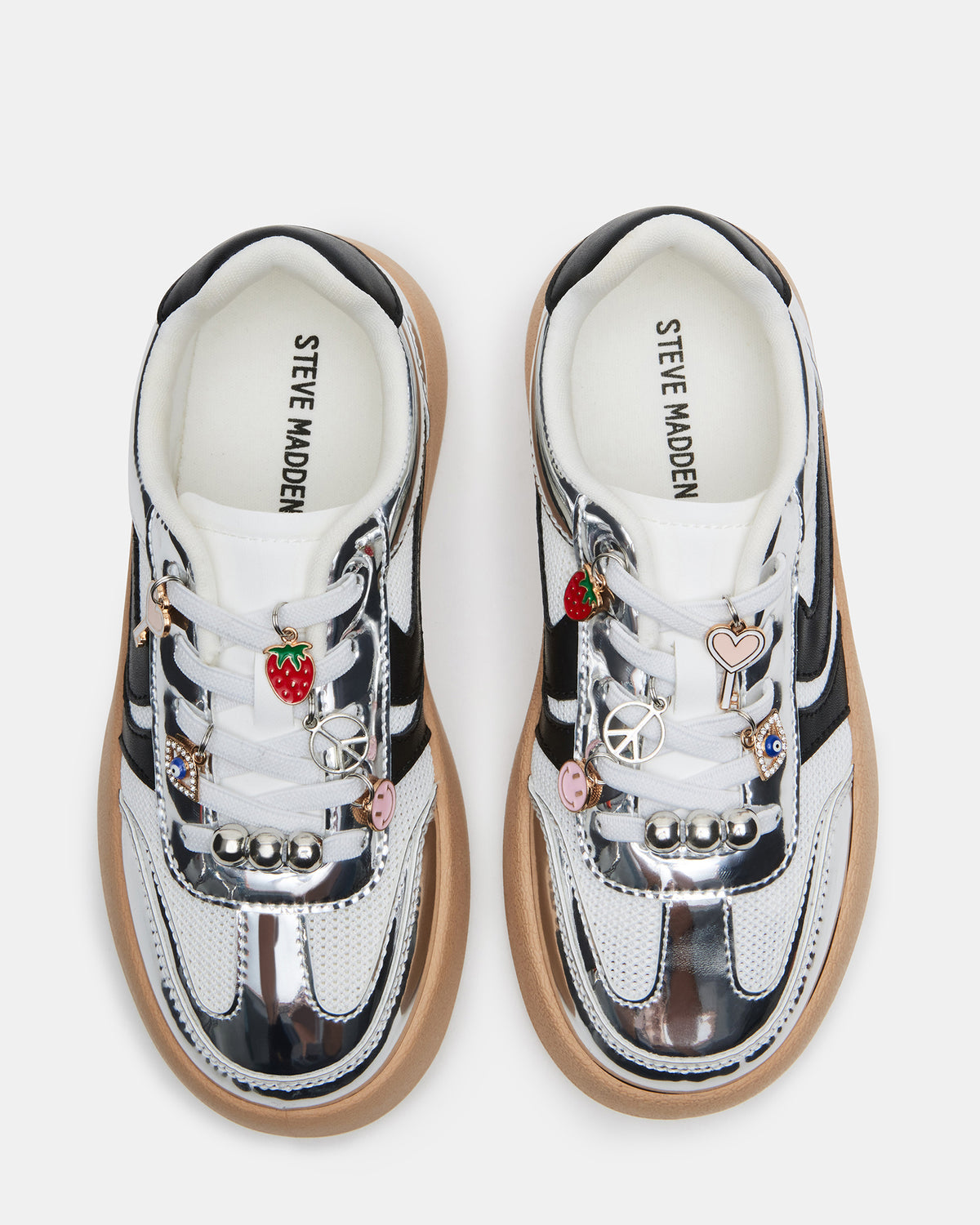 Kids' JERSEY CHARMS Silver Girls' Low-Top Platform Sneaker | Steve Madden online