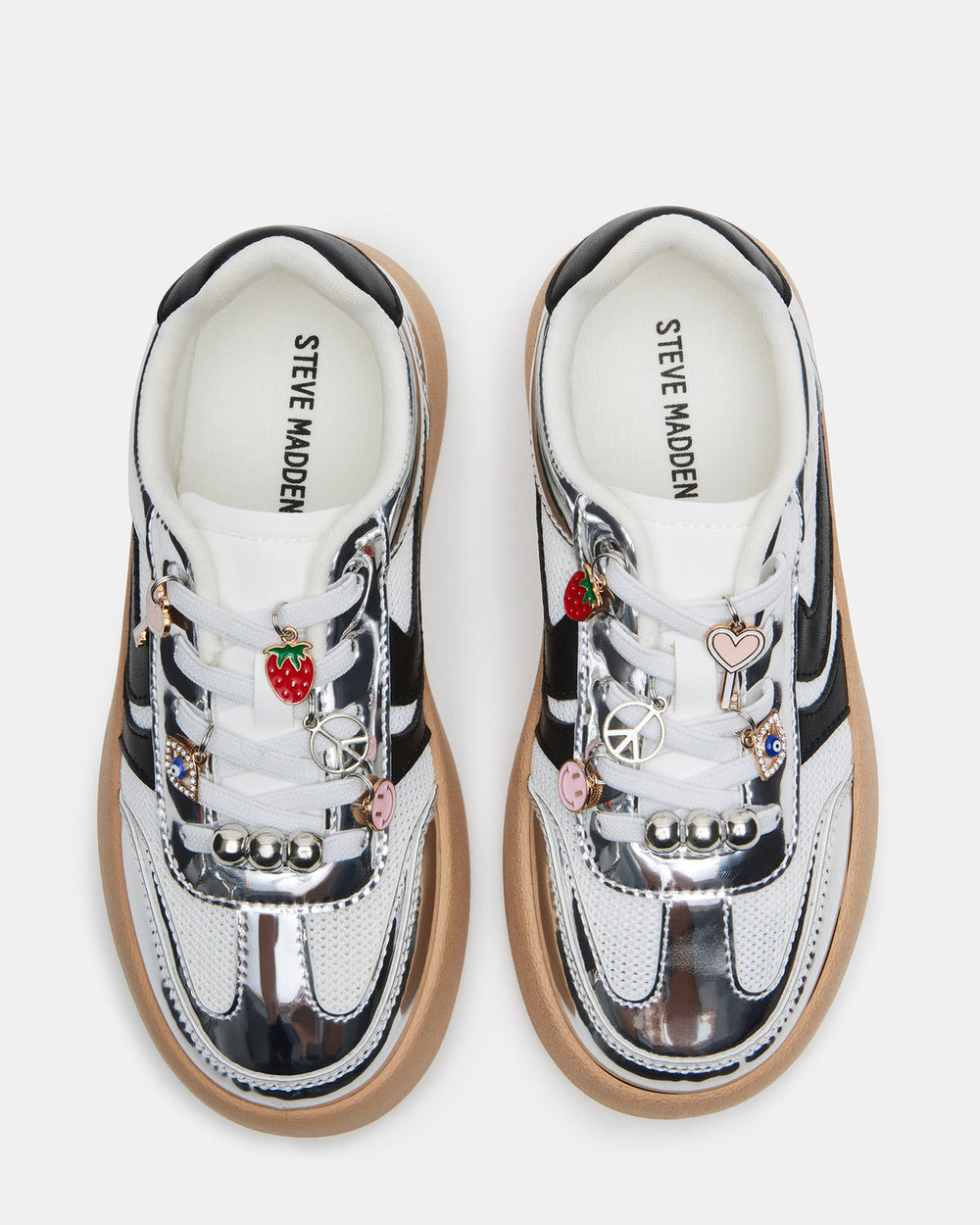 Kids' JERSEY CHARMS Silver Girls' Low-Top Platform Sneaker | Steve Madden online