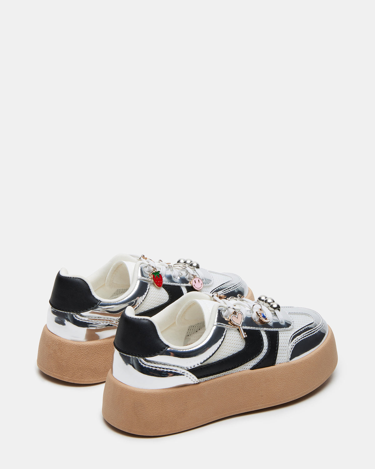 Kids' JERSEY CHARMS Silver Girls' Low-Top Platform Sneaker | Steve Madden online