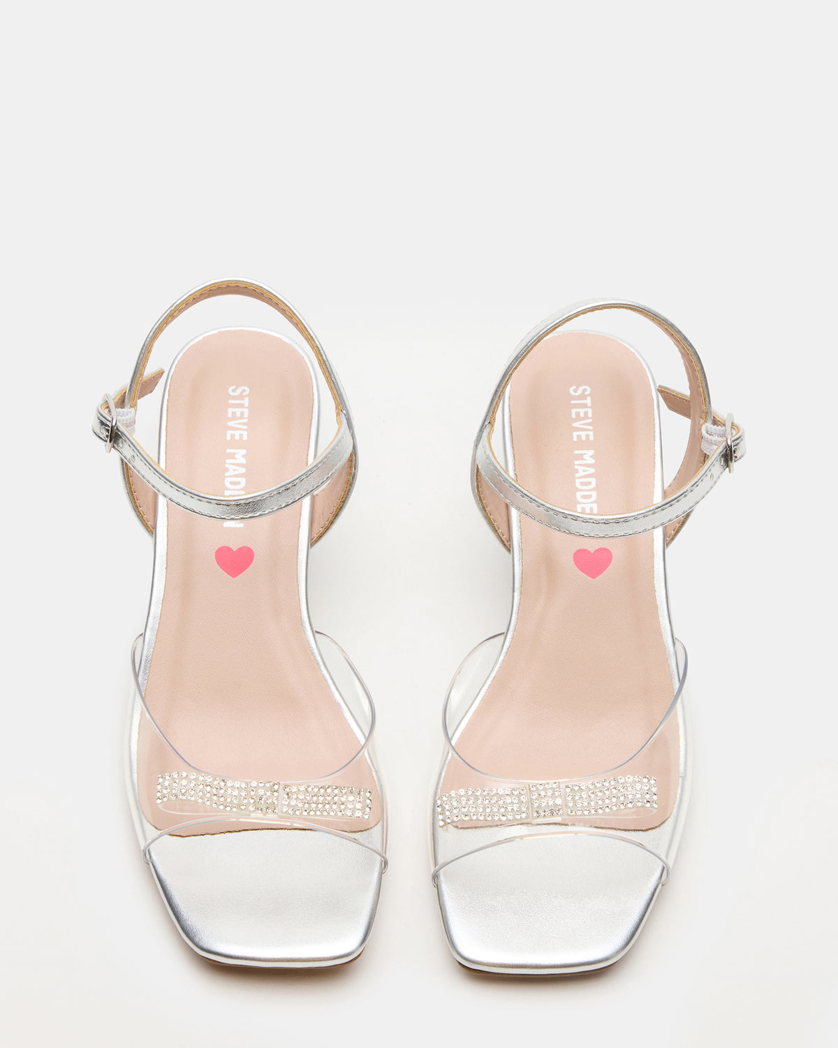 Kids' MERRY Silver Girls' Square-Toe Rhinestone Heel | Steve Madden discount