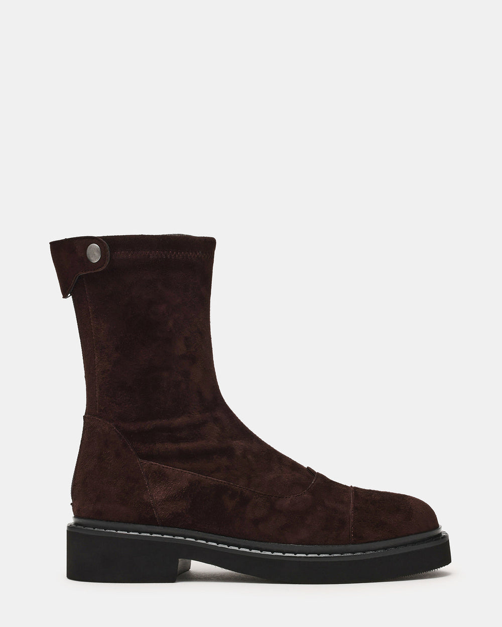 MYER Brown Suede Round-Toe Zipper Closure Women's Ankle Boot | Steve Madden online