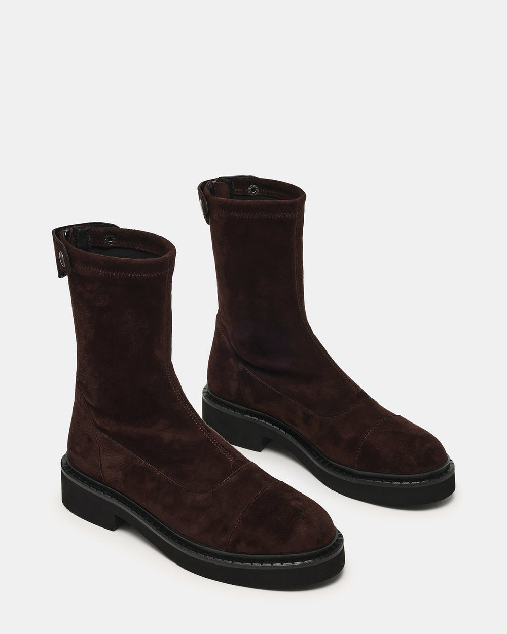 MYER Brown Suede Round-Toe Zipper Closure Women's Ankle Boot | Steve Madden online