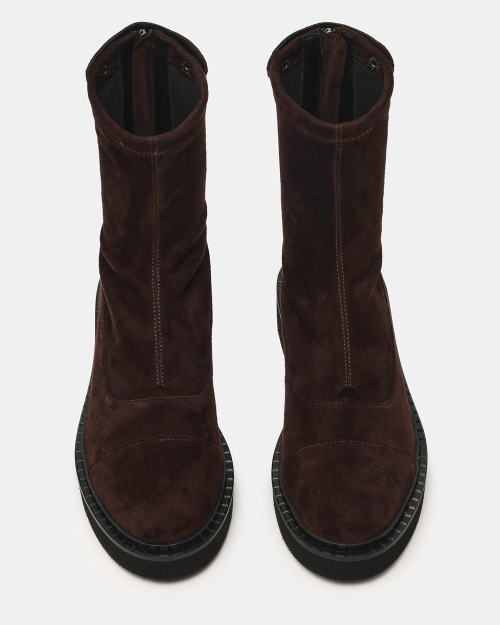 MYER Brown Suede Round-Toe Zipper Closure Women's Ankle Boot | Steve Madden online