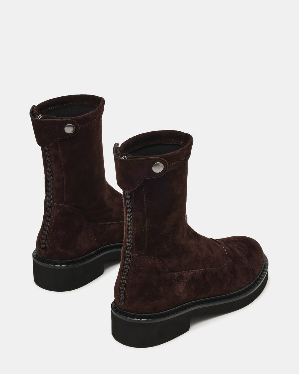 MYER Brown Suede Round-Toe Zipper Closure Women's Ankle Boot | Steve Madden online