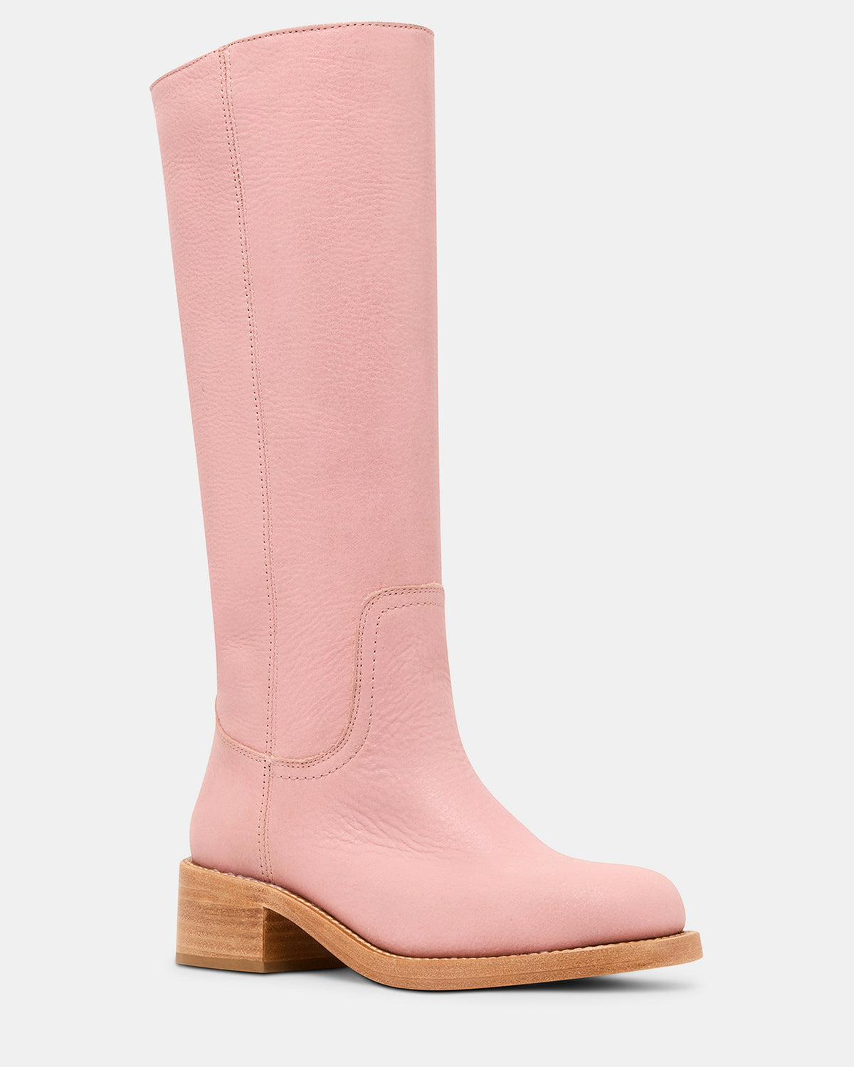 RIGGS Pink Leather Square-Toe Women's Boot | Steve Madden outlet