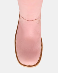 RIGGS Pink Leather Square-Toe Women's Boot | Steve Madden outlet