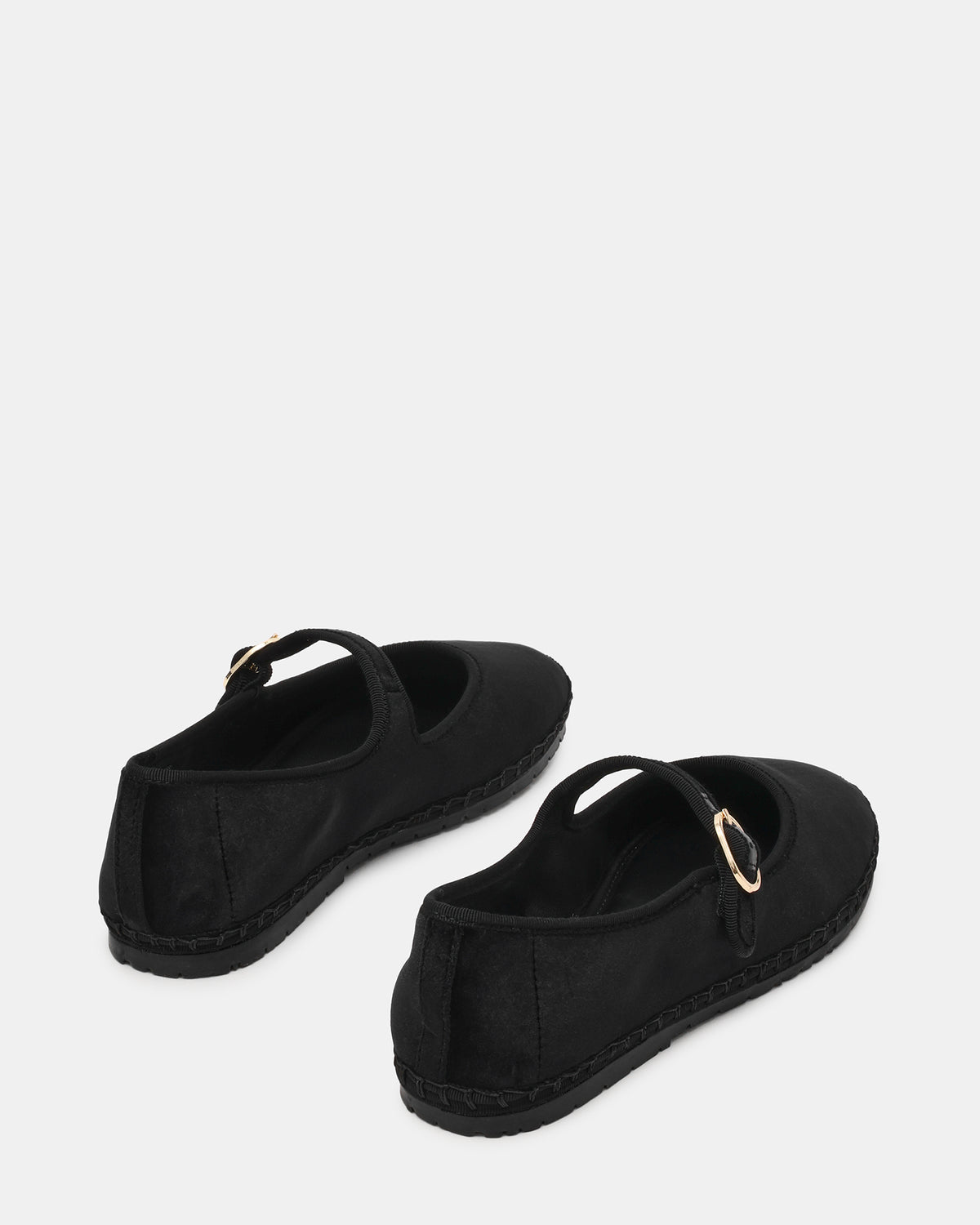 VELMA Black Velvet Mary Jane Gold-Detail Buckle Women's Flat | Steve Madden for Sale