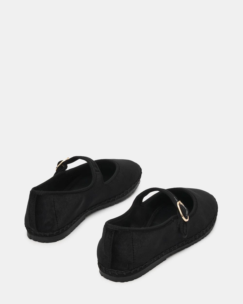 VELMA Black Velvet Mary Jane Gold-Detail Buckle Women's Flat | Steve Madden for Sale