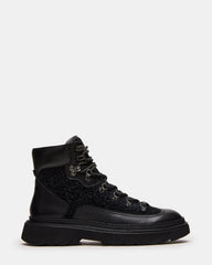 YOSEMITE Black Multi Lace-Up Lug Men's Ankle Boot | Steve Madden on Sale