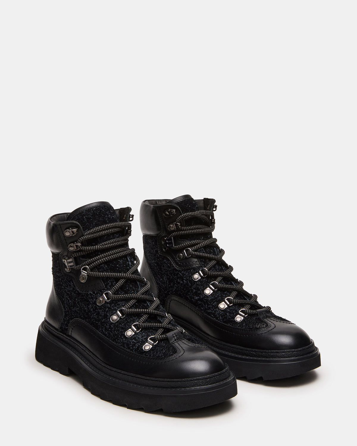 YOSEMITE Black Multi Lace-Up Lug Men's Ankle Boot | Steve Madden on Sale