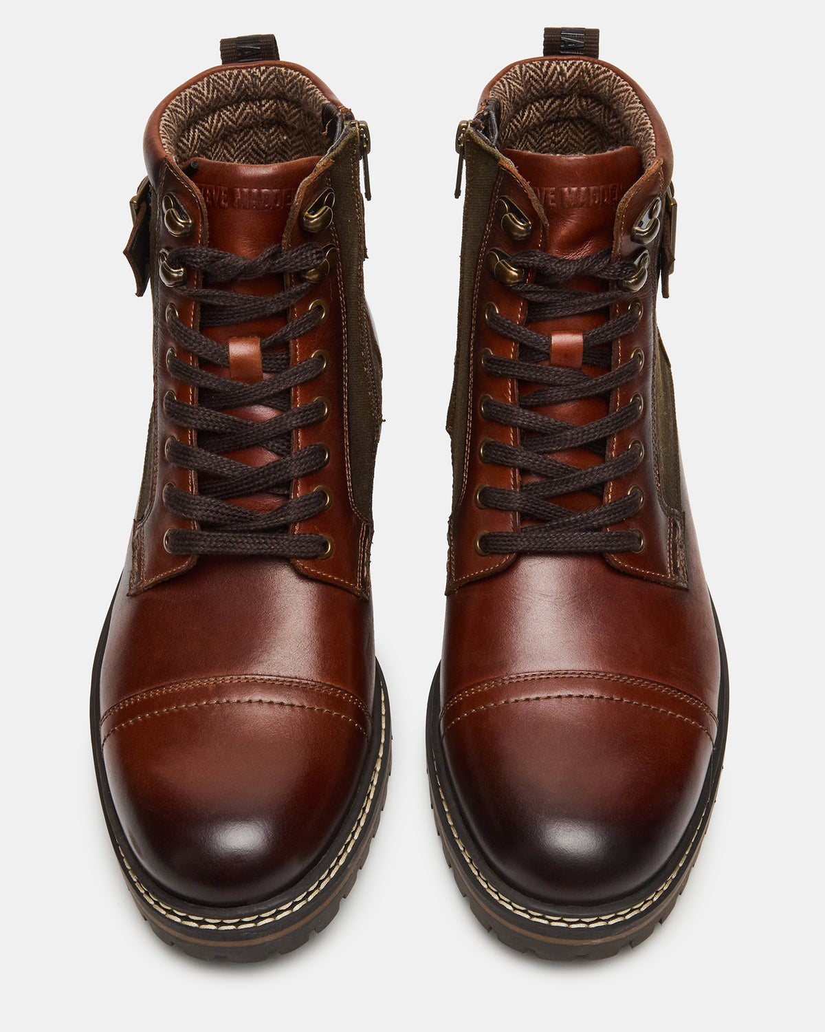 REID Cognac Lace-Up Lug Men's Ankle Boot | Steve Madden near me