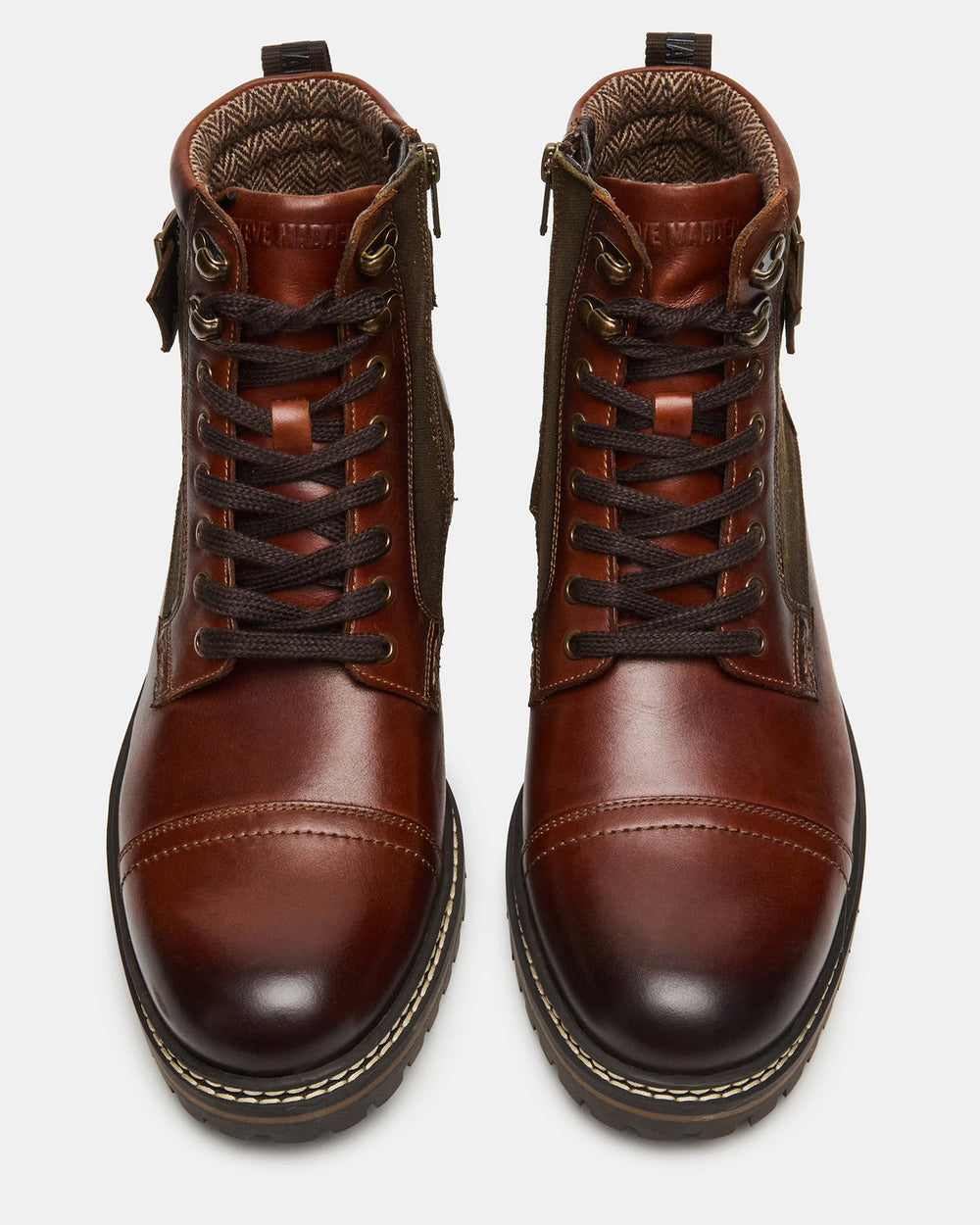 REID Cognac Lace-Up Lug Men's Ankle Boot | Steve Madden near me
