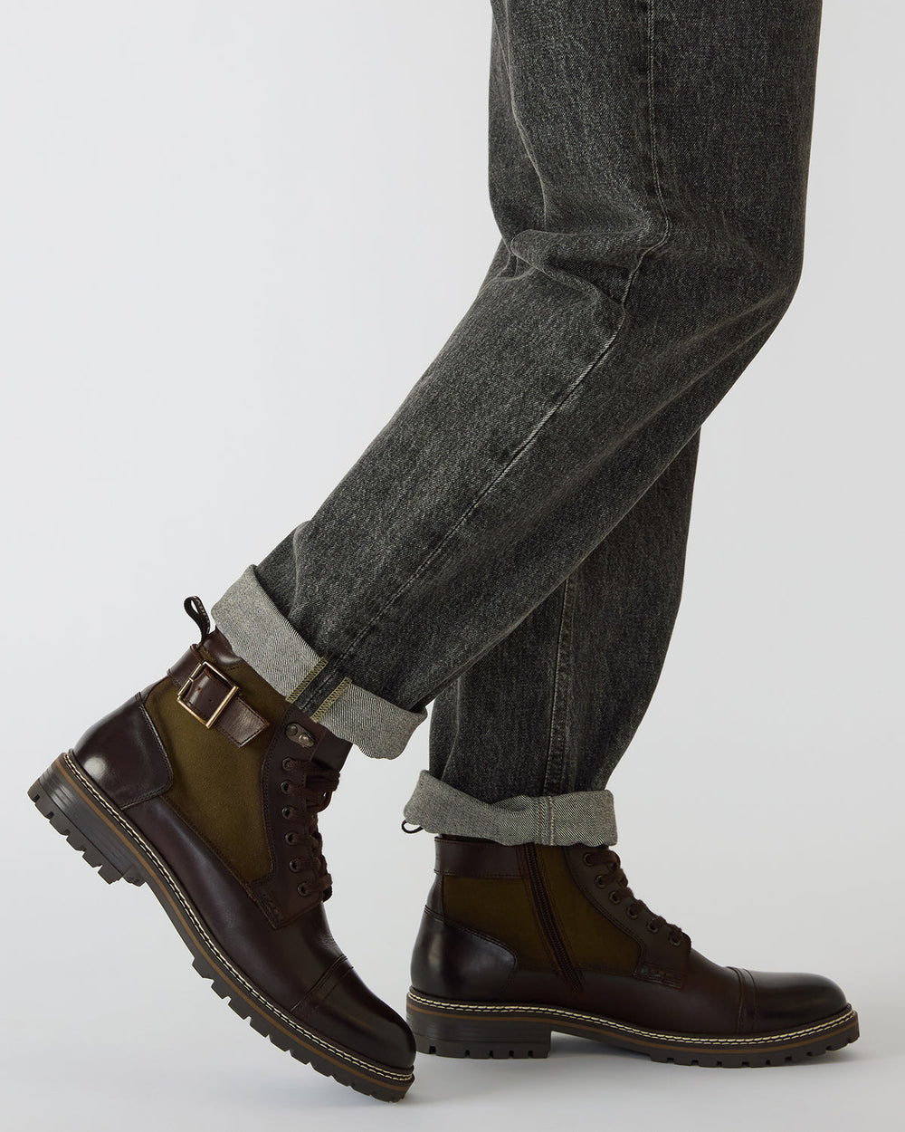 REID Dark Brown Lace-Up Lug Men's Ankle Boot | Steve Madden discount