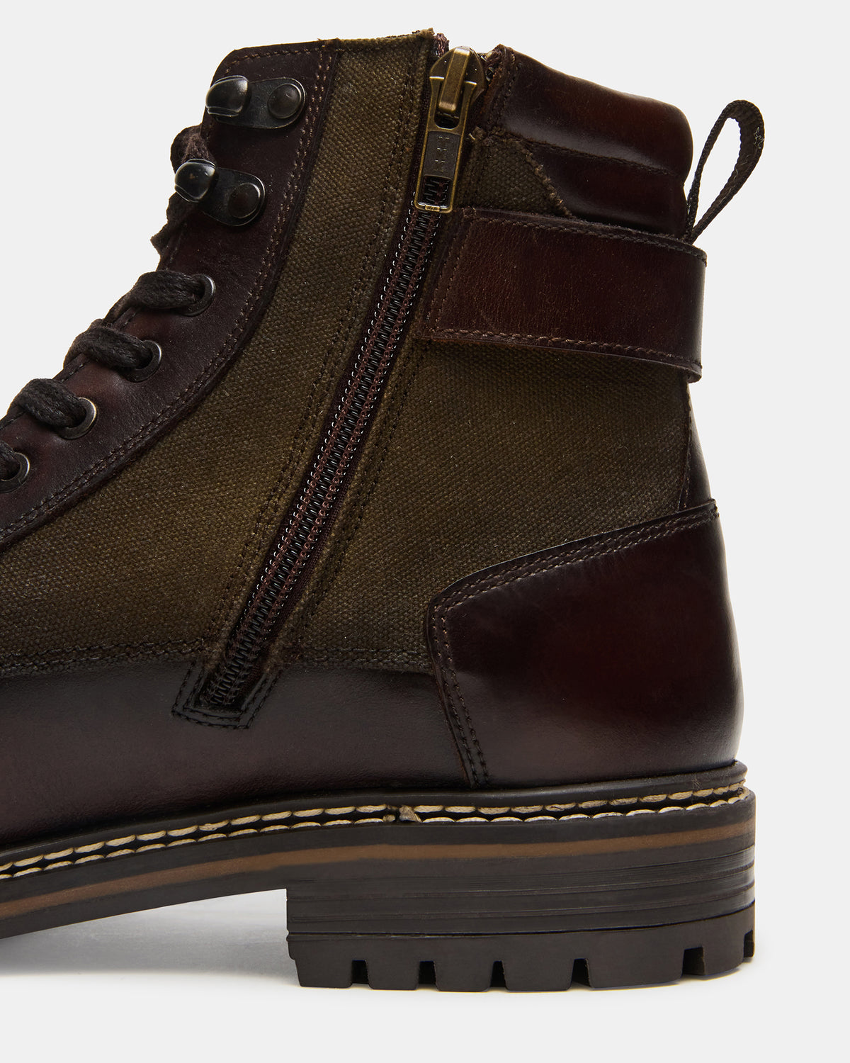 REID Dark Brown Lace-Up Lug Men's Ankle Boot | Steve Madden discount