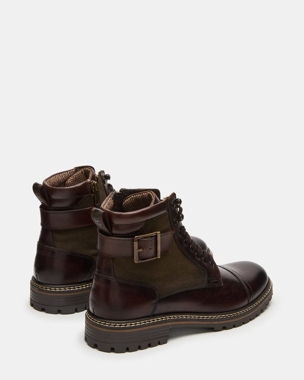 REID Dark Brown Lace-Up Lug Men's Ankle Boot | Steve Madden discount