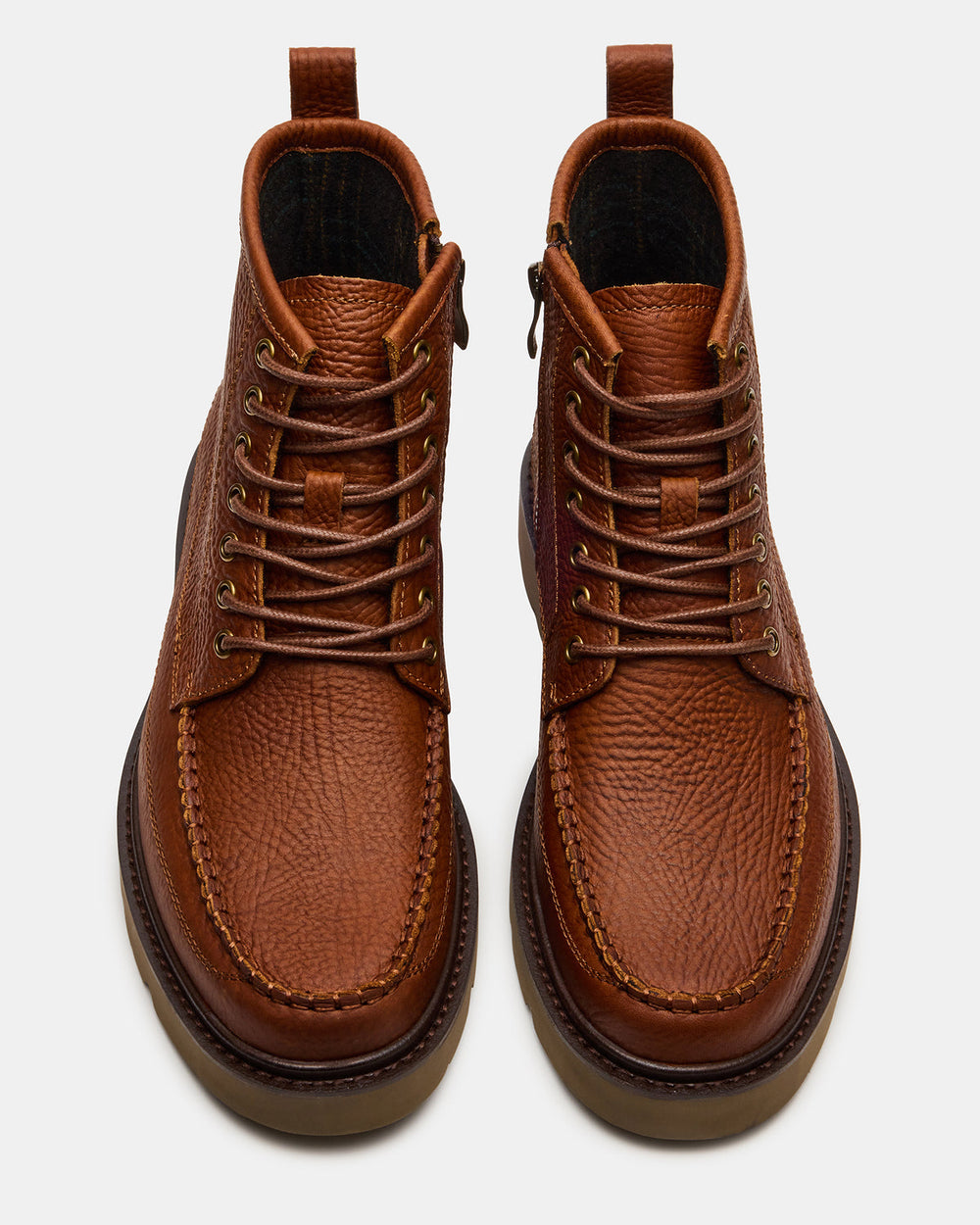 DAEL Brown Leather Lace-Up Men's Ankle Boot | Steve Madden Sale