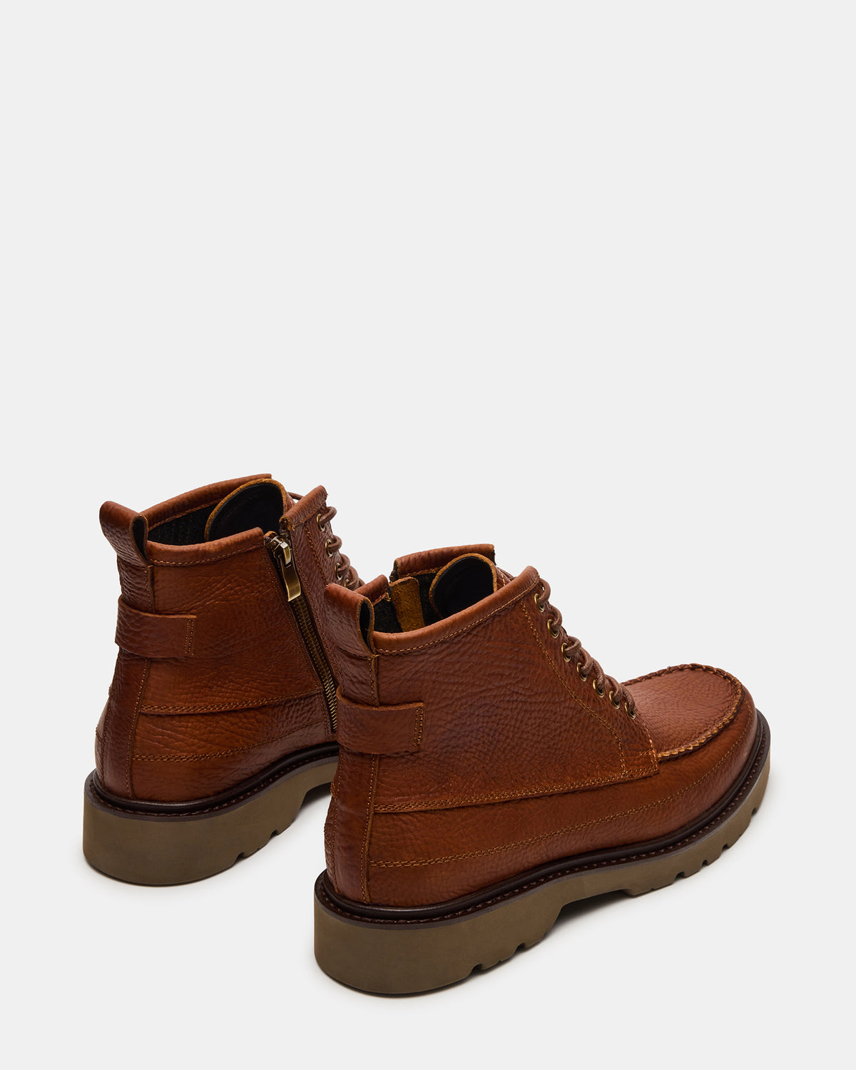 DAEL Brown Leather Lace-Up Men's Ankle Boot | Steve Madden Sale