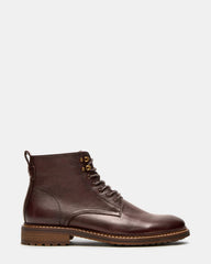 NOBY Brown Leather Men's Lace-Up Ankle Boot | Steve Madden near me