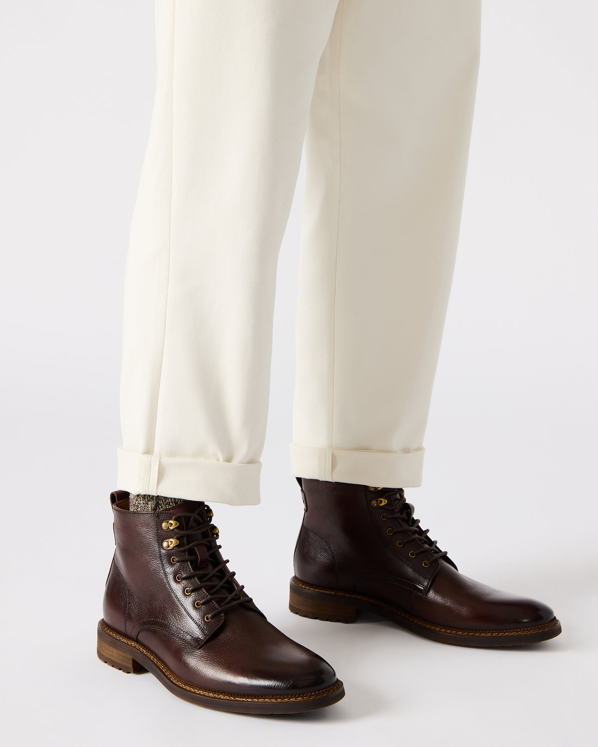 NOBY Brown Leather Men's Lace-Up Ankle Boot | Steve Madden near me