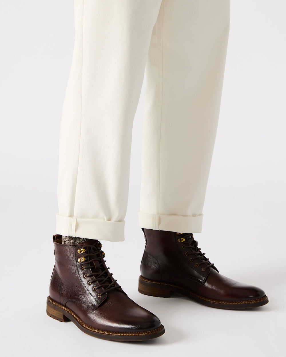 NOBY Brown Leather Men's Lace-Up Ankle Boot | Steve Madden near me