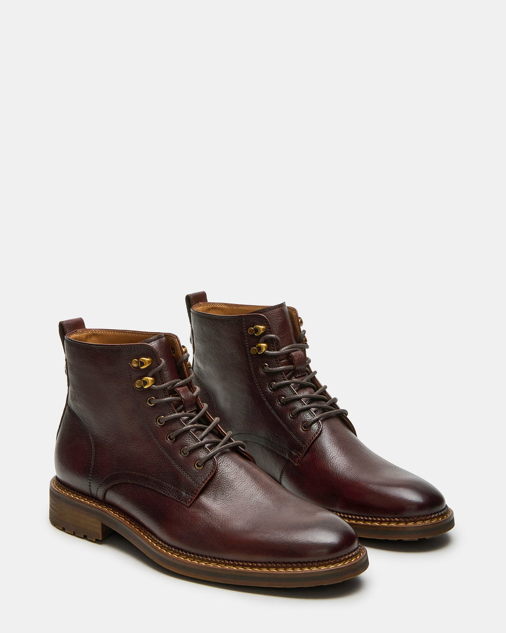 NOBY Brown Leather Men's Lace-Up Ankle Boot | Steve Madden near me