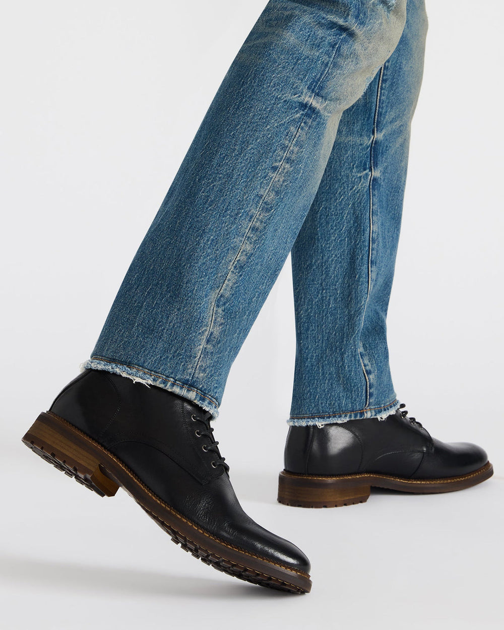 NOBY Black Leather Men's Lace-Up Ankle Boot | Steve Madden outlet