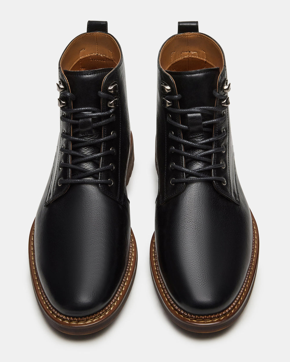 NOBY Black Leather Men's Lace-Up Ankle Boot | Steve Madden outlet