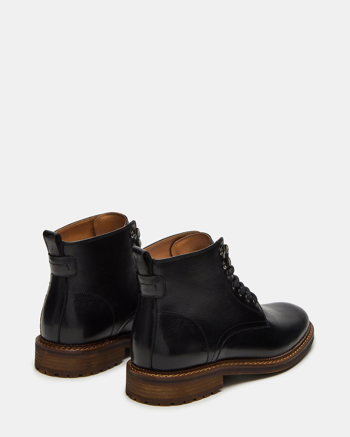 NOBY Black Leather Men's Lace-Up Ankle Boot | Steve Madden outlet