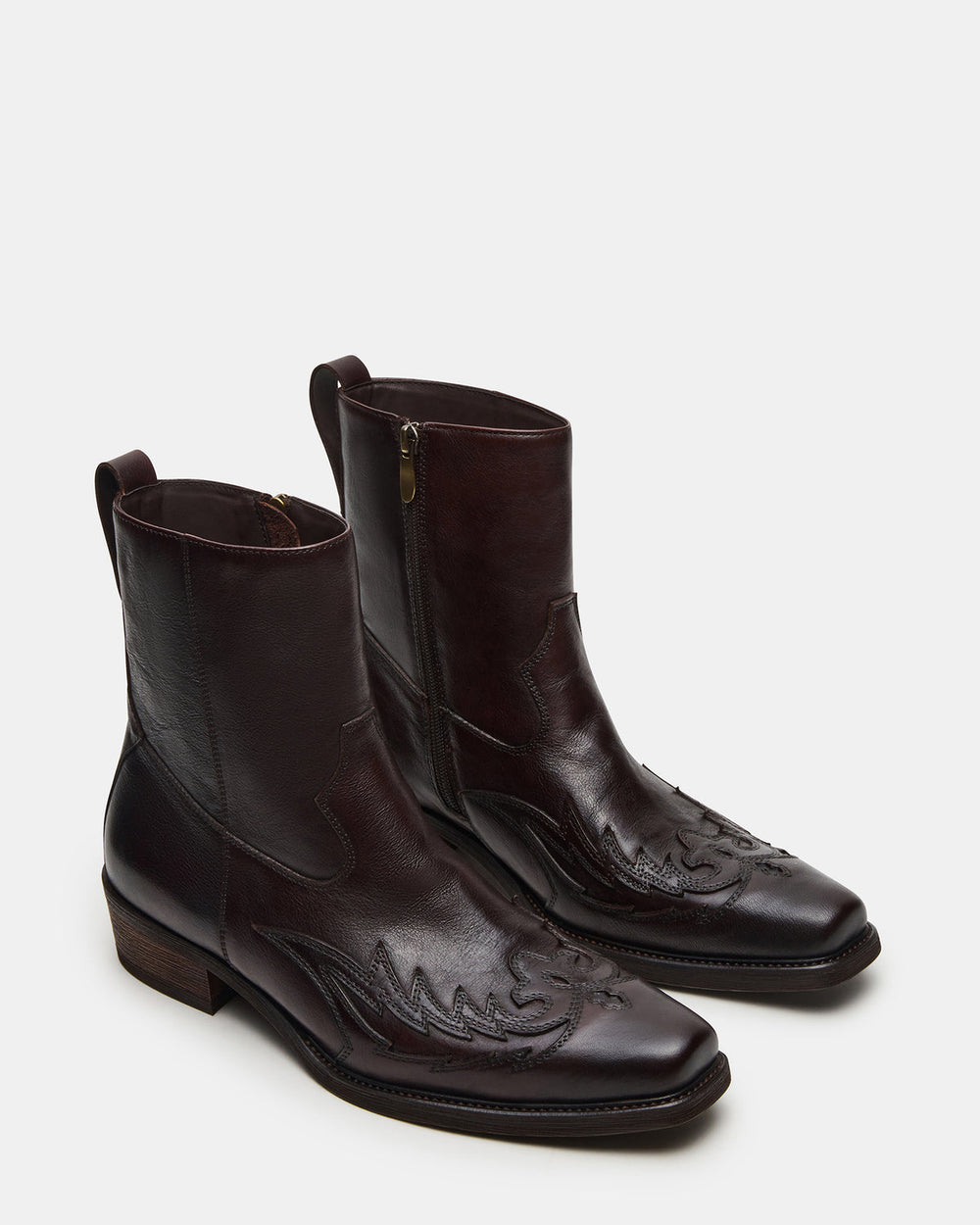 SANTANA Dark Brown Western Men's Ankle Boot | Steve Madden Sale